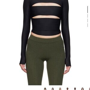 Nwt Misbhv Black Long Sleeve Cut-Out Blouse